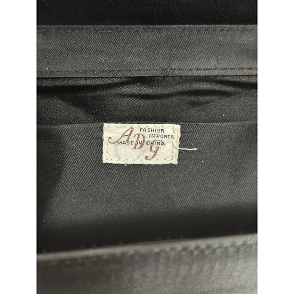 Vintage ADG Fashion Imports black satin woven  Clutch Evening Bag Strap - Picture 5 of 8